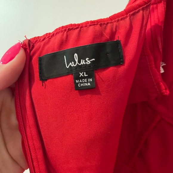 Red Tiered Midi Dress - Picture 5 of 6